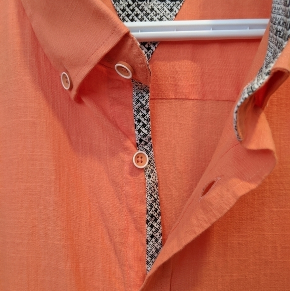 2/$20 Marco stretchy button down orange shirt 1XB - Picture 2 of 7